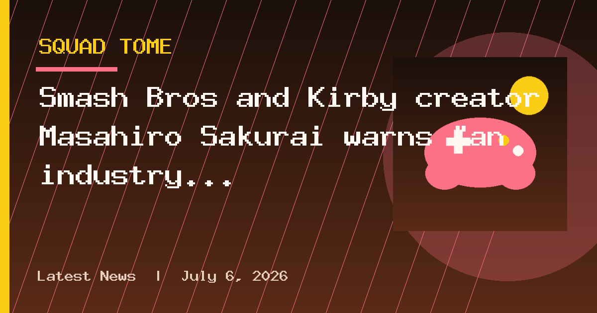 Smash Bros and Kirby creator Masahiro Sakurai warns "an industry that loses its